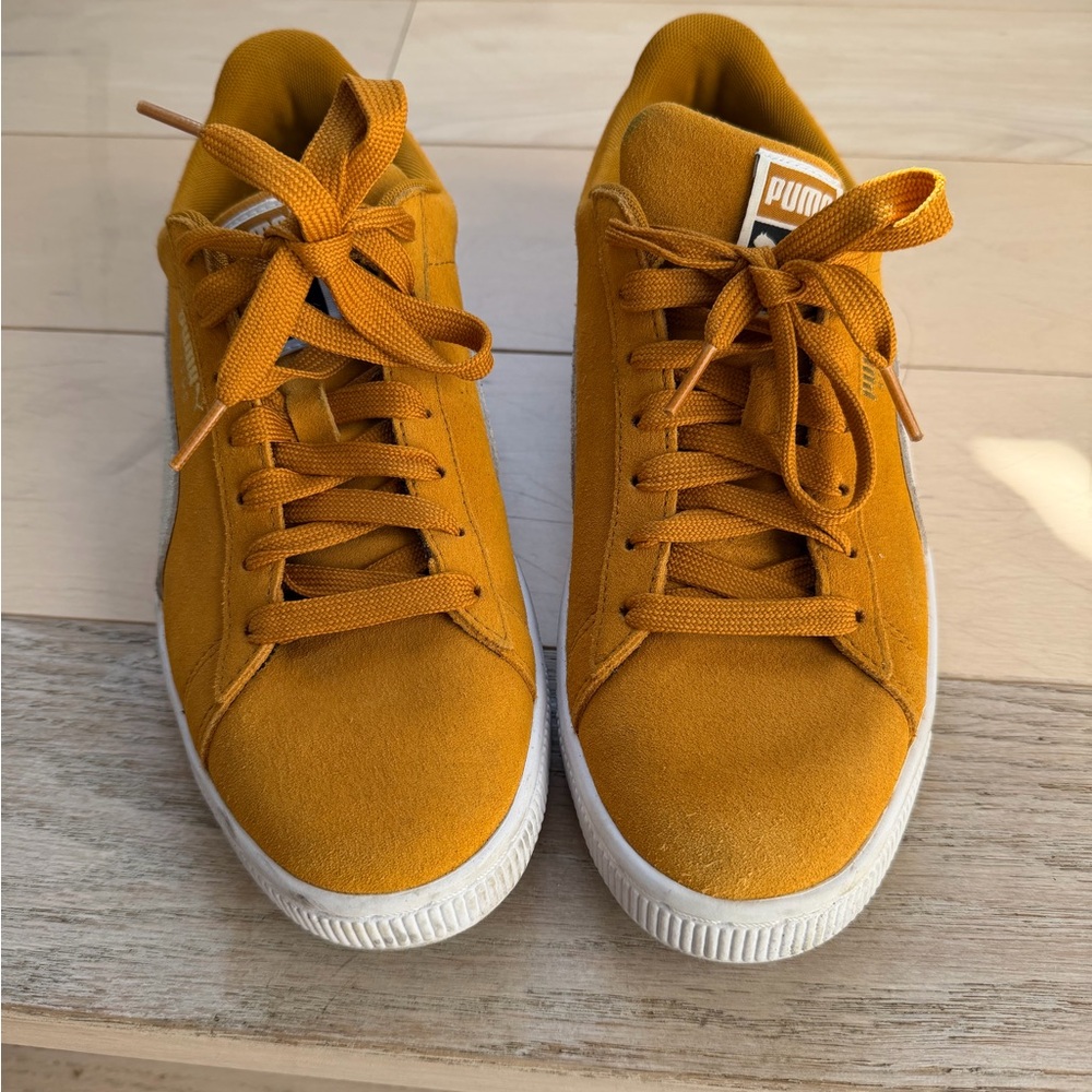 Puma mustard yellow suede classic sneakers